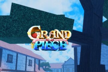 Feature image for our GPO trading tier list. It shows an in-game screen of a town with the logo over the top.