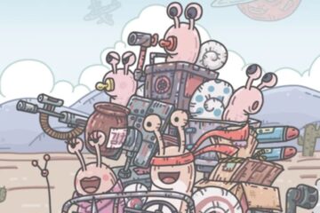 Feature image for our Super Snail tier list. It shows promotional art of a family of snails piled into a vehicle.